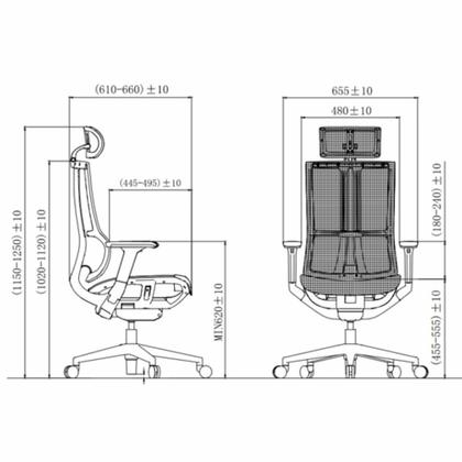 Кресло д/руководителя SitZone E-303-001A-P1-BK сетка, черный, крестов. пластик, регулир. подголов., регулир. подлокотн., слайдер