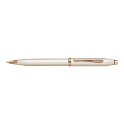 Ручка шарик/автомат "Century II Pearlescent White Lacquer" 0,7 мм, метал., подарочн. упак., жемчужный/розовое золото, стерж. черный
