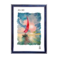 Фоторамка 21*30 см, 19 мм "П3-311 Zebra" пласт., со стеклом, синий/серебристый