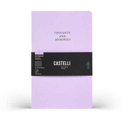 Блокнот А5 130*210 мм, 96 л., св-кремовый, лин. "Essential Lilac" интегральн. обл. картон., лиловый, срез лиловый