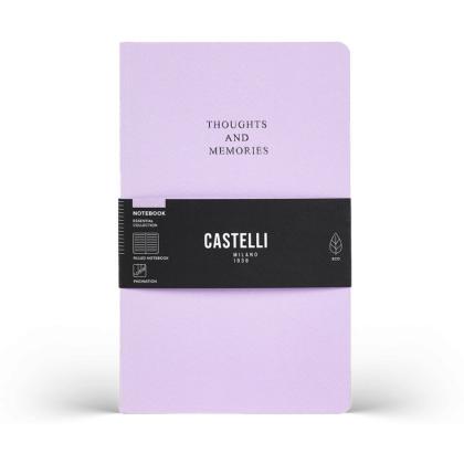 Блокнот А5 130*210 мм, 96 л., св-кремовый, лин. "Essential Lilac" интегральн. обл. картон., лиловый, срез лиловый