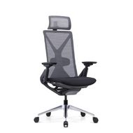 Кресло д/руководителя SitZone E-YR-001A-P1-BK сетка/ткань, черный, крестов. алюминий, корпус черный, регулир. подголов., регулир. подлокотн., слайдер