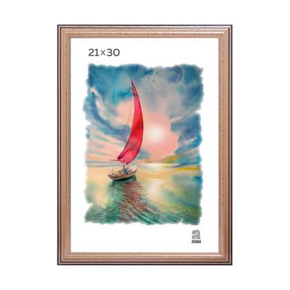 Фоторамка 21*30 см, 19 мм "П3-309 Zebra" пласт., со стеклом, золотой