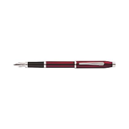 Ручка перьевая F "Century II Translucent Plum Lacquer" метал., подарочн. упак., бордовый/серебристый