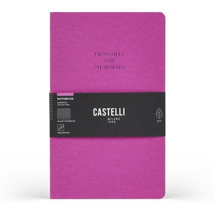 Блокнот А5 130*210 мм, 96 л., св-кремовый, лин. "Essential Cyclamen" интегральн. обл. картон., фиолетовый, срез фиолетовый