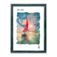 Фоторамка 21*30 см, 19 мм "П3-312 Zebra" пласт., со стеклом, зеленый
