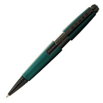 Ручка роллер "Edge Matte Green Lacquer" 0,7 мм, метал., подарочн. упак., матовый зеленый/черный, стерж. черный