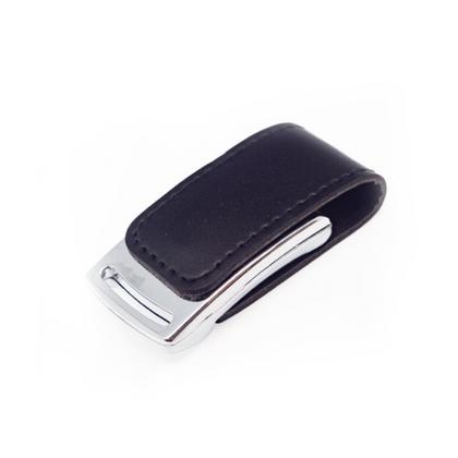 Карта памяти USB Flash 2.0 32 Gb VDL-014, метал, кож.зам., черный