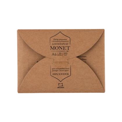 Открытки для акварели "Monet" 100% хлопок, А6, 300г/м2, 20л