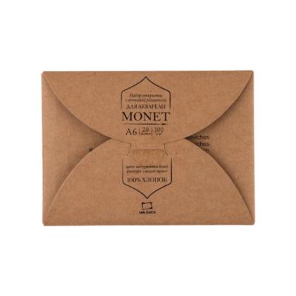 Открытки для акварели "Monet" 100% хлопок, А6, 300г/м2, 20л