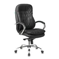 Кресло д/руководителя Бюрократ T-9950 нат. кожа, черный, крестов. хром