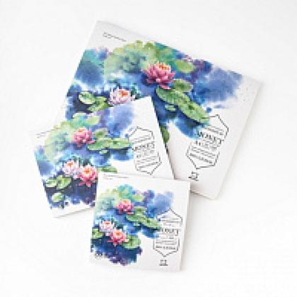 Блок-склейка бумаги для акварели "Monet" 100% хлопок, А4, 300г/м2, 20л