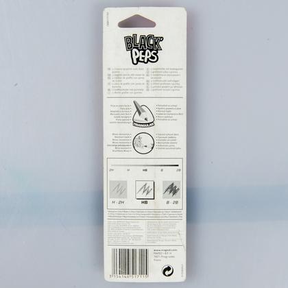 Карандаш прост. "Black Peps" HB, с ластиком, 3 шт., блистер, черный -30