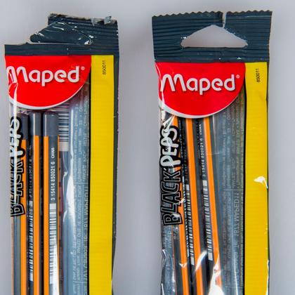 Карандаш прост. "Black Peps" HB, с ластиком, 3 шт., блистер, черный -30