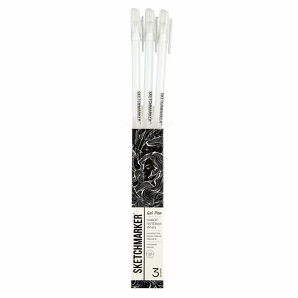 Ручка капиллярная "Sketchmarker" 0.6 мм, набор 3 шт., белый