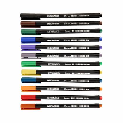 Ручка капиллярная "Sketchmarker Artist fine pen Main" набор 12 шт.