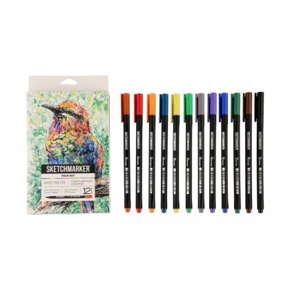 Ручка капиллярная "Sketchmarker Artist fine pen Main" набор 12 шт.