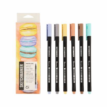 Ручка капиллярная "Sketchmarker Artist fine pen Pastel" набор 6 шт.