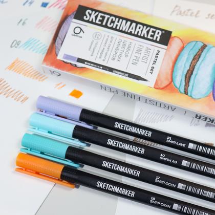 Ручка капиллярная "Sketchmarker Artist fine pen Pastel" набор 6 шт.