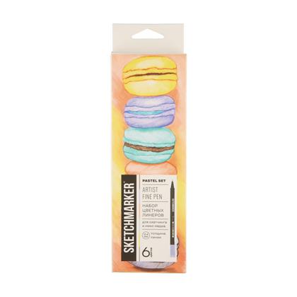 Ручка капиллярная "Sketchmarker Artist fine pen Pastel" набор 6 шт.