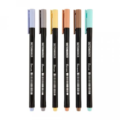 Ручка капиллярная "Sketchmarker Artist fine pen Pastel" набор 6 шт.