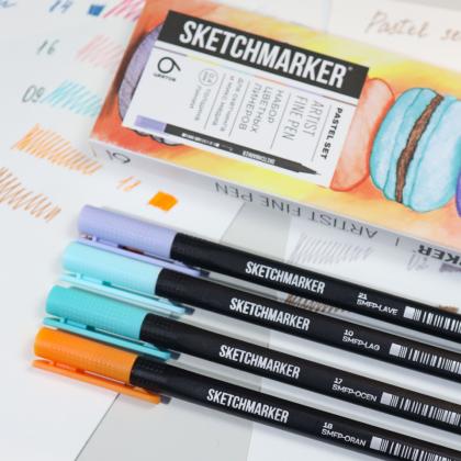 Ручка капиллярная "Sketchmarker Artist fine pen Pastel" набор 6 шт.