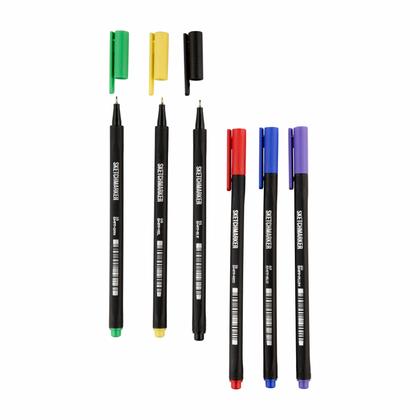 Ручка капиллярная "Sketchmarker Artist fine pen Main" набор 6 шт.
