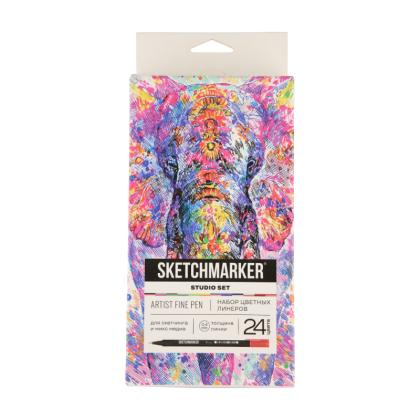 Ручка капиллярная "Sketchmarker Artist fine pen Studio" набор 24 шт.