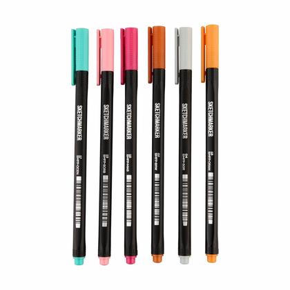 Ручка капиллярная "Sketchmarker Artist fine pen Mid" набор 6 шт.