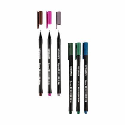 Ручка капиллярная "Sketchmarker Artist fine pen Intense" набор 6 шт.