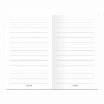 Блокнот А5 130*210 мм, 48 л., "Simple белые цветы" скоба сбоку, интегральн. обл., карт., голубой