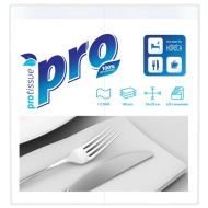 Салфетки бумажные  PROtissue 24*24см, 1 слой, цв.белый, 100 листов