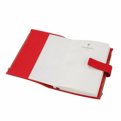 Книга записная А5 155*215 мм, 256 стр., лин. "Pierre Cardin" кожзам., на магните, красный