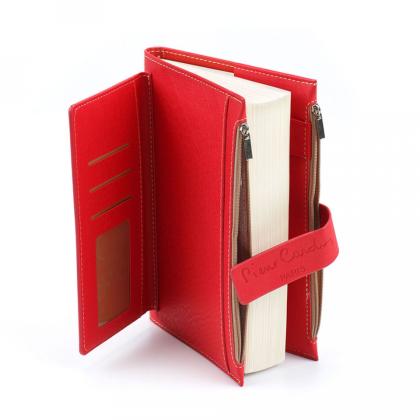 Книга записная А5 155*215 мм, 256 стр., лин. "Pierre Cardin" кожзам., на магните, красный