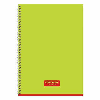 Тетрадь А4 120 л., клет. "Copybook" спираль сбоку, обл. карт., ассорти