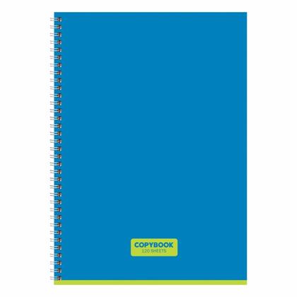 Тетрадь А4 120 л., клет. "Copybook" спираль сбоку, обл. карт., ассорти