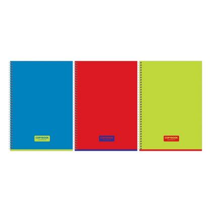 Тетрадь А4 120 л., клет. "Copybook" спираль сбоку, обл. карт., ассорти