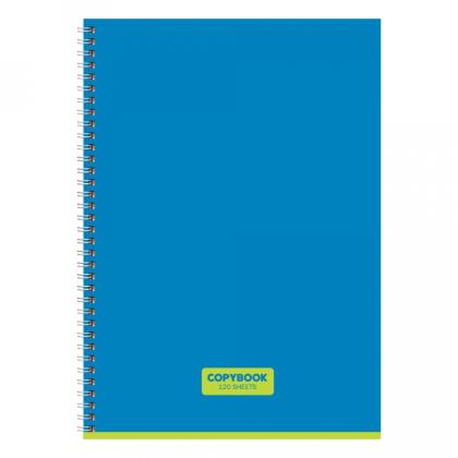 Тетрадь А4 120 л., клет. "Copybook" спираль сбоку, обл. карт., ассорти