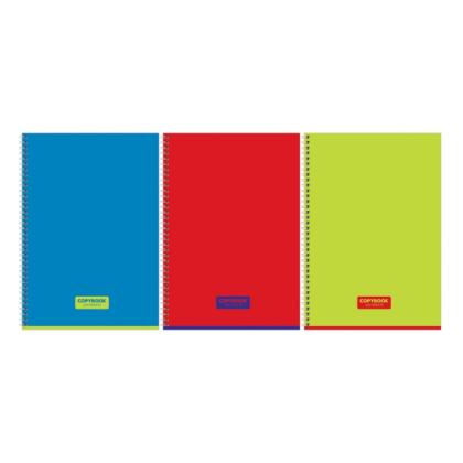 Тетрадь А4 120 л., клет. "Copybook" спираль сбоку, обл. карт., ассорти
