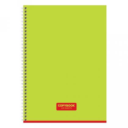 Тетрадь А4 120 л., клет. "Copybook" спираль сбоку, обл. карт., ассорти