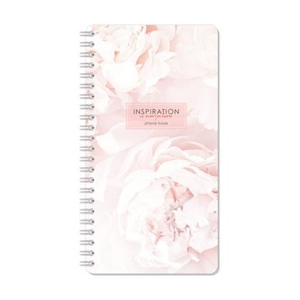 Книга алфавитная А5 112*206 мм, 80 л., "Цветы. For inspiration" спираль сбоку, мягк. обл. карт., разноцветный