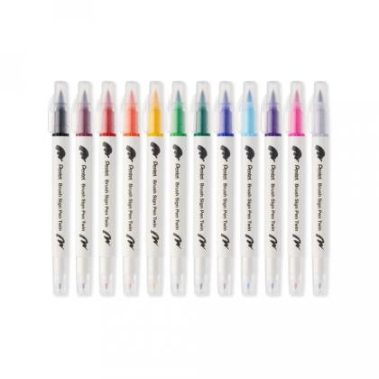 Маркер-кисть "Brush Sign pen twin" набор, 12 шт.