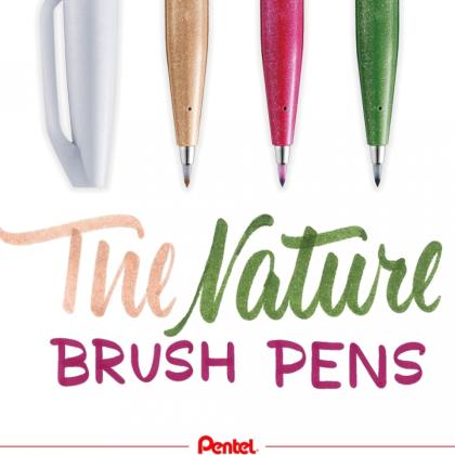 Маркер-кисть "Brush Sign pen. Nature" набор, 4 шт.