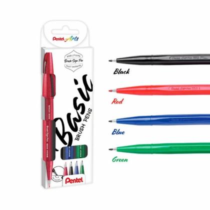 Маркер-кисть "Brush Sign pen. Basic" набор, 4 шт