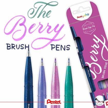 Маркер-кисть "Brush Sign pen. Berry" набор, 4 шт.