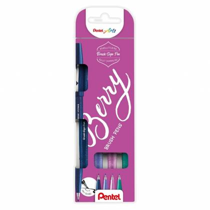 Маркер-кисть "Brush Sign pen. Berry" набор, 4 шт.