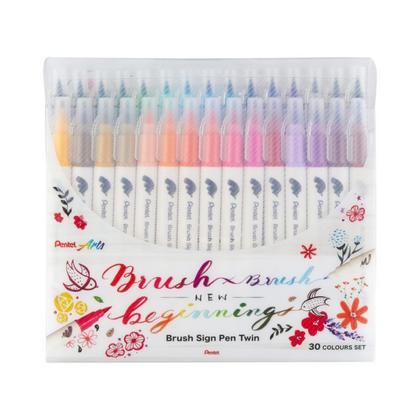 Маркер-кисть "Brush Sign pen twin" набор, 30 шт.
