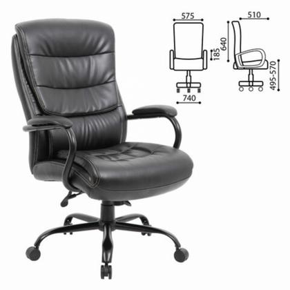 Кресло д/руководителя BRABIX PREMIUM Heavy Duty HD-004 экокожа, черный, крестов. металл 