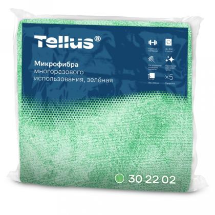 Салфетка из микроволокна Tellus, 220 гр/м2, 35*35см, синий, 5шт/упак