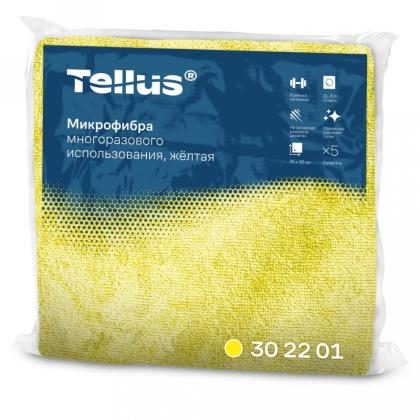 Салфетка из микроволокна Tellus, 220 гр/м2, 35*35см, синий, 5шт/упак
